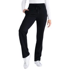 Women's Tall Fleece Open Bottom Pant in Black | American Tall Lounge Pants Womens, Elastic Waist Pants, Tall Girl, Black American, Waist Pants, Wide Waistband, Tall Women, Lounge Pants, Athletic Women