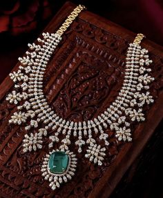 Diamond Long Haram, Diamond Necklace Indian, Indian Diamond Jewellery, Long Haram, Diamond Earrings Design