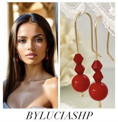 Welcome to ByLuciashp, where beauty and elegance come together in every piece of jewelry! Discover our exquisite selection of earrings designed to enhance your style for any occasion. Our collection has something for every taste and preference. Looking for the perfect gift for mom, daughter or wife? Our Red Crystal Pearl Earrings are the ideal option to celebrate special moments and make every day even more memorable. Made with the highest quality materials and elegantly designed, these earrings are a symbol of love and appreciation that will be cherished for a long time.  They are also beautiful earrings to give as a birthday gift. Whether you are looking for a piece of jewelry for everyday wear or for a special occasion, our Elegant Earrings are designed to complement your style with a t Pearl Ball Earrings, Pearl Gold Earrings, Birthday Earrings, Crystal Pearl Earrings, Earrings Everyday, Red Ball, Everyday Luxury, Gold Pearl Earrings, Mom Daughter