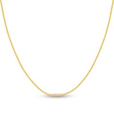 Beautifully interwoven links make this 18-inch wheat chain both attractive and comfortable to wear. Fashioned in 14K yellow gold, the necklace secures in place with a lobster clasp. Classic Rope Chain Necklace With Wheat Link, Classic Yellow Gold Wheat Chain Rope Necklace, Classic Yellow Gold Wheat Chain Necklace, Gift Rope Chain Necklace With Wheat Link, Gift Wheat Link Rope Chain Necklace, Classic Gold Rope Chain Necklace With Wheat Detail, Classic Yellow Gold Chain Necklace With Wheat Chain, 14k Yellow Gold Rope Chain Necklace, 14k Yellow Gold Wheat Rope Chain Necklace