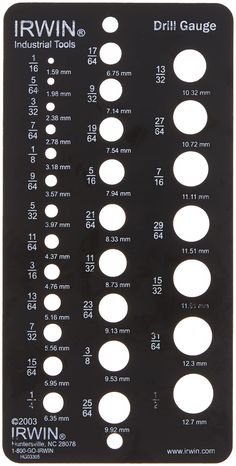 the instruction sheet for how to use an irwin drill gauge in drilling holes and screws