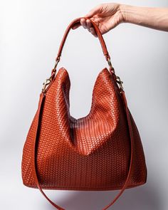 Handmade Woven Original Tan Brown Leather Bag Woven Leather Hobo Tote Bag For On-the-go, Handheld Woven Leather Hobo Bag For Shopping, Brown Hobo Bag With Braided Handles For On-the-go, Woven Leather Bag With Double Handle, Everyday Woven Hobo Bag With Double Handle, Everyday Use Woven Hobo Bag With Double Handle, Brown Handheld Bag With Intrecciato Weave, Woven Double Handle Hobo Bag For Everyday Use, Woven Leather Tote Hobo Bag