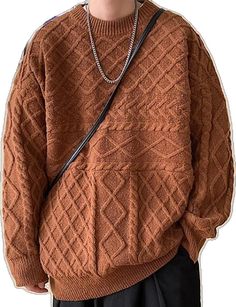 Casual Brown Acrylic Sweater, Casual Brown Knit Sweater, Brown Cable Knit Cotton Sweater, Brown Cotton Cable Knit Sweater, Mens Fashion Winter, Turtle Neck Long Sleeve, Cordial, Fashion Winter, Pullover Sweaters