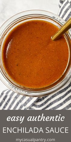 homemade enchilada sauce in a glass bowl