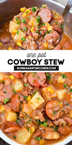 Scooping Cowboy Stew from the pot Cowboy Stew, Stew Meat Recipes, Tender Meat, Soup And Stew, Stew Recipe, Sopot, Easy Soups, Easy Soup Recipes