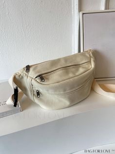 BagForLove - Unisex Waist Bag with Spacious Storage Capacity Casual Beige Softback Canvas Bag, Casual Softback Canvas Bag In Beige, Trendy Beige Softback Canvas Bag, Casual Beige Backpack, Large Capacity Beige Shoulder Chest Bag, Functional Beige Canvas Bag With Large Capacity, Beige Large Capacity Shoulder Chest Bag, Beige Large Capacity Chest Shoulder Bag, Casual Beige Softback Shoulder Bag