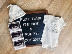 a sign that says plot twist it's not a puppyy oct 21