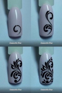 Hand For Nail Design Draw, Easy Art Nails, Nail Art Designs Swirls, Ornamental Nail Art, Draw On Nails Art Designs, Filigree Nail Designs, Easy Ring Finger Nail Design, Hand Painting Nail Art, Nail Art By Hand