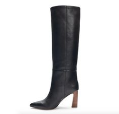 This knee-high boot is a dream, from its pointed toe to its stacked wood-wrapped heel. With a retro-inspired wider calf, this comfortable shoe was made for walking, all while capturing every stare. Leather upper and manmade materials 3.5" heel, 15" tall shaft *Item may be shipped without box* Fall Leather Boots, Fall Boots, Tall Leather Boots, Wood Heel, Tall Boot, Denim Romper, Wide Calf, Chinese Laundry, Boots Fall