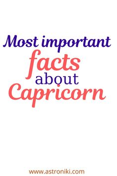 the words most important fact about capricon are in red and blue on white