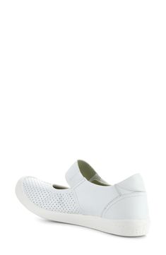 A perforated upper adds breathable comfort to a mary jane flat grounded by memory foam cushioning. Adjustable hook-and-loop strap Removable, cushioned insole Memory foam cushioning Leather and textile upper/leather lining/rubber sole Made in Portugal Fly London, Mary Jane Flats, Womens Flats, Mary Janes, Memory Foam, Nordstrom, London, Leather