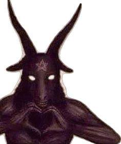 a black mask with long horns and a pentagramus on the face is shown