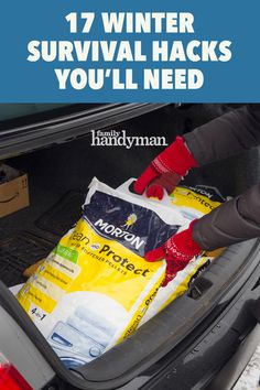 Water Softener Salt, Winter Driving, Slippery Floor, Car Wax, Work Gloves, Clever Hacks