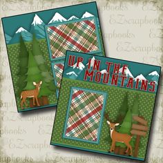 two christmas cards with the words holiday joy is happening on e bay and up in the mountains