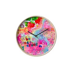 a colorful clock with the words happy birthday written in different languages on it's face