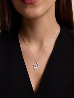 Discover the elegant 925 Sterling Silver Hamsa Necklace, featuring a 14k gold-plated pendant. This piece of luck jewelry combines the protective symbol of the Evil Eye with the Hand of Fatima, offering both style and spiritual significance. Perfect as a thoughtful gift, this protection necklace adds a touch of timeless elegance to any collection. 🌸 Ideal for those seeking a special, handmade gift, our silver bracelets radiate appreciation and admiration. Don't miss out on our limited-time offer Spiritual Sterling Silver Hallmarked Necklace, Spiritual Hallmarked Sterling Silver Necklaces, Spiritual Sterling Silver Necklace With Large Pendant, Sterling Silver Star Of David Fine Jewelry Necklace, Fine Jewelry Sterling Silver Pendant Charm Necklace, Fine Jewelry Sterling Silver Pendant Necklace, Sterling Silver Star Of David Yellow Gold Jewelry, Sterling Silver Star Of David Jewelry In Yellow Gold, Spiritual Necklace With Sterling Silver Clasp As Gift