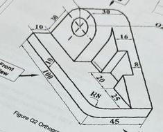 a drawing shows the location of an electrical device on top of a sheet of paper