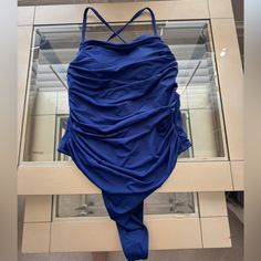 Never Worn Blue One Piece, Its A Size Large But It Looks Like It Runs Small Pet Free, Smoke Free Environment Blue Ruched Swimwear For Party, Blue One Piece, Small Pet, Small Pets, Womens Swim, One Piece Swimsuit, Color Blue, One Piece, Running