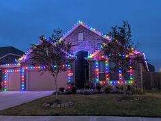 a house with christmas lights all over it