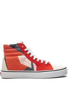 Vans Shoes High Tops, Whimsical Shoes, Red Vans, Kicks Shoes, Vans Red, Vans Sk8 Hi, Brown Sneakers, Vans Shop, Shoes High