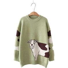 Shipping from the US. Easy 30 day return policy, 100% cotton, Double-needle neck, sleeves and hem; Roomy Unisex Fit. Cartoon Cows, Christmas Vacation Shirts, Female Cartoon, Embroidery Top, Patterned Cardigans, Women Sweaters, Long Sleeve Pullover Sweater, Cow Pattern, Crop Top Sweater