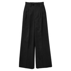 Chic easy to wear cotton trousers with pin tuck and wider leg. Stunning silhouette. Model is in MINUSEY S. * MINUSEY S = EU 34, US 2* MINUSEY M = EU 36, US 4* 100% Cotton* Dry clean* Made in Korea - Model Height: 169cm/5'6" (US2, EU34) Full Length Cotton Bottoms For Work, Full-length Cotton Workwear Bottoms, Classic Cotton Wide Leg Pants, Cotton High-waisted Wide Leg Pants, High-waisted Cotton Wide Leg Pants, Baggy Cotton Wide Leg Pants For Work, Solid Color Wide Leg Cotton Pants For Work, Solid Cotton Wide Leg Pants For Work, High Waist Cotton Wide Leg Pants For Daywear