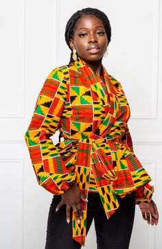 Shawl Collar Peplum Wrap blouse | African Print Tops - KENYA – LAVIYE Fall Multicolor Lantern Sleeve Blouse, Multicolor Puff Sleeve Blouse For Fall, Chic Multicolor Lantern Sleeve Blouse, Fitted Multicolor Blouse With Balloon Sleeves, Multicolor Fitted Blouse With Balloon Sleeves, Fitted Multicolor Balloon Sleeve Blouse, Long Sleeve Blouse With Bold Print For Work, Fitted Long Sleeve Blouse With Bold Print, Trendy Multicolor Blouse With Balloon Sleeves