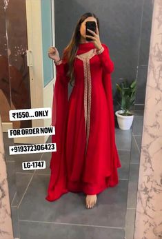 Georgette Plazo, Simple Indian Outfits, Punjabi Suit Salwar, Chifon Dress, डिजाइनर कपड़े, Red Anarkali, Stylish Kurtis Design, Lace Suit, Trendy Outfits Indian