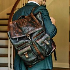 Theodore Leather Backpack-Bags > Backpack > Leather-Espresso-Mission Mercantile Leather Goods Leather Travel Accessories, Backpack Vintage, Antique Brass Metal, Theodore Roosevelt, Tech Gear, Cat Bag, Leather Travel Bag, Vintage Soft, Heritage Collection