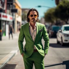 Green Men's Suit 2 Piece Set Blazers Pants Classic Business Gentleman Groom Wedding Formal Occasion on Storenvy Tailored Suits For Groom In Spring, Green Double Breasted Notch Lapel Suit For Groom, Spring Tailored Suit For Groom, Green Double Breasted Suit For Groom, Green Double-breasted Suit For Groom, Summer Suits For Grooms, Spring Suits For Grooms, Spring Three-piece Suit With Suit Collar, Plus Size Suits