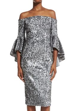 MACloth Off the Shoulder Sequin Cocktail Dress Gray Formal Gown Grey Cocktail Dress, Cocktail Dress Holiday, Evening Style, Sequin Cocktail Dress, Formal Gown, Groom Dress, Mother Of The Groom, Lace Back, Formal Gowns