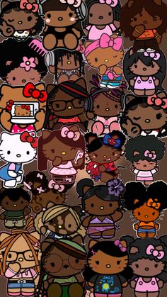 idk Black Hello Kitty Wallpaper, Cute Screen Savers, Black Hello Kitty, Hood Wallpapers, Hello Kitty Gifts