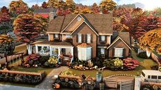 Cozy Autumn Family Home | The Sims 4 Speed Build Sims 4 Family Home Cc, Sims 4 Autumn House, Sims 4 Family House Floor Plans, Sims 4 Cozy House, Family House Sims 4, Sims 4 Family Home, Home The Sims 4, Sims 4 Family House