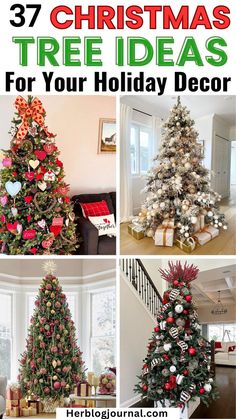 Christmas tree decor ideas All White Tree Christmas, Unique Christmas Tree Ideas, Christmas Tree Decoration Ideas, Tree Decoration Ideas, Christmas Tree Decor Ideas, Tree Decor Ideas, Unique Christmas Trees, Cute Christmas Tree, Christmas Tree Ideas