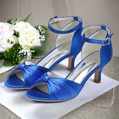 Category:Wedding Shoes,Heels; Upper Materials:Satin; Lining Materials:Leather; Embellishment:Bowknot; Season:Spring,Summer; Heel Type:Stiletto; Gender:Women's; Size Suggestion:standard size, select your usual size; Toe Shape:Round Toe; Style:Elegant; Heel Height(inch):>5; Outsole Materials:Rubber; Occasion:Wedding,Party; Closure Type:Buckle; Listing Date:05/16/2024; Production mode:External produce; 2024 Trends:Dress Shoes; Heel Height:Mid Heel Green Heels With 4-inch Heel And Round Toe, Elegant Blue Sandals With 4-inch Heel, Blue Party Heels With 4-inch Heel, Green 4-inch Heel Slingback Pumps For Formal Occasions, Blue High Heel Wedding Shoes With 4-inch Heel, Heels Wedding Shoes, Heels Wedding, Shoes Heel, Heels Online