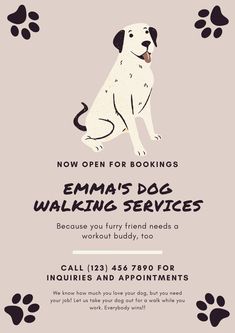 Dog Sitting Flyer Ideas, Dog Walking Flyer Templates, Dog Walking Business Flyers, Pet Sitting Business Flyers, Dog Walker Business Cards, Dog Walking Business