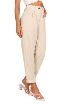 These pleat-front pants are crafted from soft corduroy and boast a high-waist, cuffed-hem silhouette. Zip fly with button closure Side pockets Unlined 100% polyester Hand wash, dry flat Imported Wide Leg Corduroy Pants, Fabric Gift Bags, Fabric Gifts, Free Fabric, Corduroy Pants, Wide Leg, Hand Wash, Nordstrom, Cuff