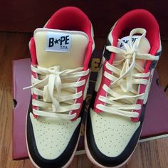 Picked These Up A While Ago, Not With Any Real Name Brand Collab Just A Cool Small Time Creator That Put These Out. The Prices Vary With These So I Figured If Anything Someone Can Get Them Here. Brand New Size 12. Lmk. Red Sneakers With Leather Sole And Round Toe, Red Leather Skate Shoes With Gum Sole, Leather Low-top Skate Shoes With Red Sole, Leather Lace-up Skate Shoes With Red Sole, Custom Synthetic Sneakers With Red Sole And Round Toe, Brown Slip-on Sneakers With Red Sole, Brown Sneakers With Red Sole, Streetwear Custom Sneakers With Leather Sole, Synthetic Skate Shoes With Red Sole