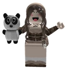 an image of a person and a panda bear in legos style outfits, standing next to each other