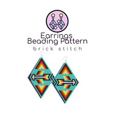 a pair of earrings with an arrow on the front and back side, in bright colors