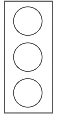 a traffic light is shown with two circles on the front and one circle on the back