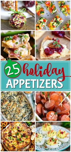 25 holiday appetizers with text overlay