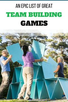 an epic list of great team building games for kids and adults to play together with