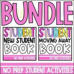 two posters with the words bundle for students