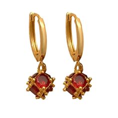 Red Glass Dangle Earrings - Delicate Design Ear Accessories Elevate your accessory game with our stunning Red Glass Dangle Earrings. These exquisite earrings are designed for those who appreciate elegance and a touch of sophistication in their jewelry collection. Key Features: Unique Delicate Design: Crafted with a focus on artistry, these earrings feature a delicate design that effortlessly complements any outfit. Vibrant Red Glass: The eye-catching red glass adds a pop of color, making these e Red Gold Plated Earrings For Party, Red Single Hoop Earring For Party, Red Ruby Single Earring, Single Ruby Earring In Red, Elegant Red Metal Hoop Earrings, Red Gold Plated Drop Earrings, Elegant Red Hoop Earrings With Ear Wire, Red Pierced Hoop Earrings For Party, Ear Accessories