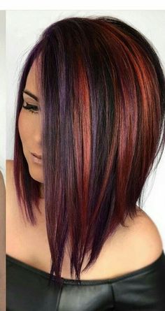 Balayage Straight, Angled Bob Hairstyles, Brunette Bob, Red Makeup, Haircut And Color, Hair Color And Cut, Chatelaine, Medium Hair Cuts, Cool Hair Color