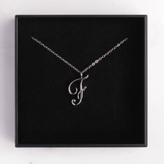 "F Initial Pendant Necklace / Dainty Silver Necklace / Custom Necklace / Name Silver Necklace / Personalized silver necklace / Letter F Dainty \"F\" initial. Perfect every day necklace. Lovely gift for your self, sister, bridesmaids, new mom. Convo me if you would like to customize the length of the chain. The possibilities are endless. Pendant: Base metal is brass and silver plated. Chain is 18 inches, sterling silver. (if you would like a longer or shorter chain, please contact us to customize Mother's Day Silver Initial Pendant Necklace, Elegant Silver Nickel-free Name Necklace, Silver Initial Pendant Necklace Nickel Free, Silver Initial Pendant Clavicle Chain Necklace, Silver Minimalist Name Necklace For Birthday, Silver Minimalist Name Necklace For Birthday Gift, Minimalist Silver Name Necklace For Birthday, Silver Initial Pendant Charm Necklace With Adjustable Chain, Silver Initial Pendant Necklace Gift