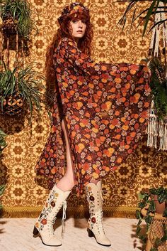 New Arrivals The Hippie Shake, Scalloped Shirt, Sky Brown, Penny Lane Coat, Brown Floral Print, Embroidered Boots, Lucy In The Sky, Paneled Skirt, Robert Plant