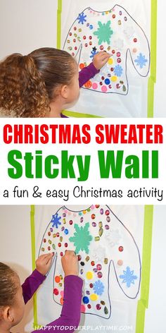 Christmas Activities For Toddlers, Sticky Wall, Christmas Wall Stickers, Christmas Lesson, December Activities, Activity For Toddlers, Fun Christmas Activities, Christmas Activities For Kids