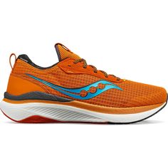 Orange Athleisure Sneakers For Running, Dynamic Breathable Running Shoes For Marathons, Athletic Fit Walking Shoes For Marathon, Orange Trail Running Shoes With Cushioned Footbed, Orange Athleisure Running Shoes For Jogging, Functional Orange Sneakers For Jogging, Orange Functional Sneakers For Jogging, Functional Trail Running Shoes With Breathable Mesh For Training, Sporty Running Shoes For Marathon